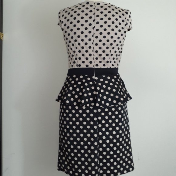 ELLE Polka Dot Peplum Dress - Size 4 - Picture 6 of 9